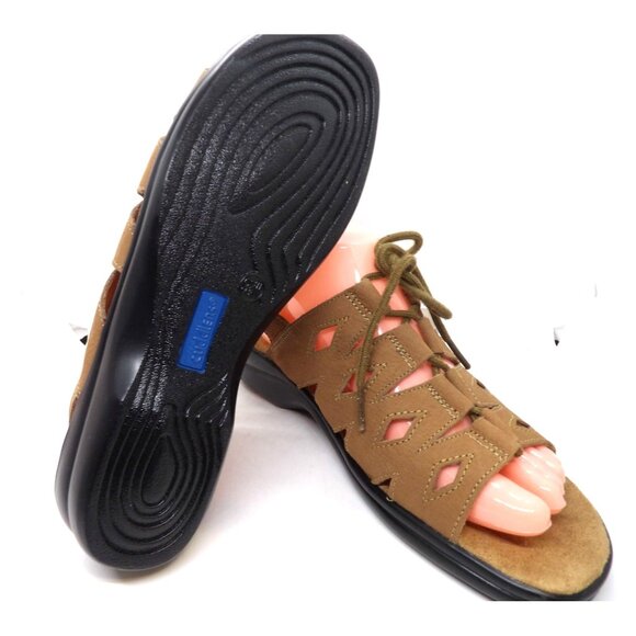 Cobbie Cuddlers Soft Leather Sandal Brown with Lace Tie size US 9.5W New - Picture 5 of 7
